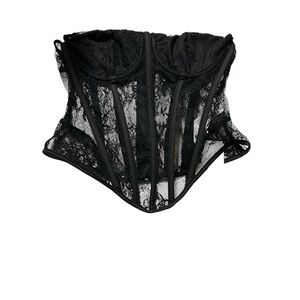 Black Lace Corset Bustier Top